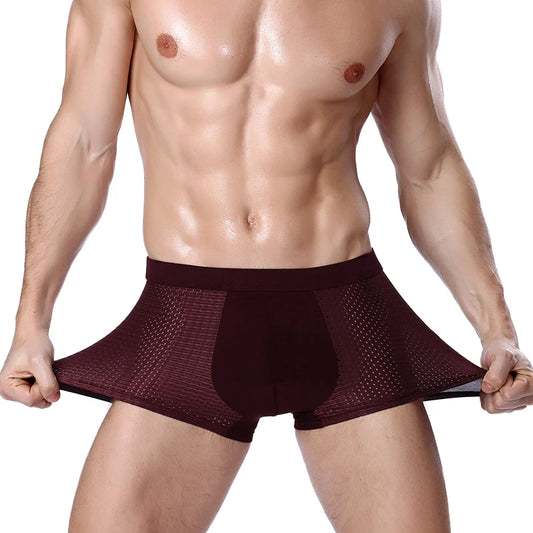 H1927 4-Pack Bamboo Fiber Men's Boxer Briefs | Sizes XL-8XL