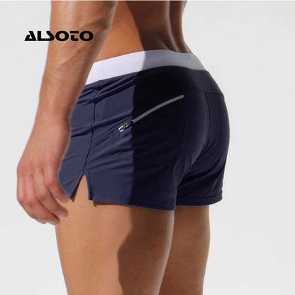 Men's Quick-Dry Swim Boxer Briefs | Breathable Athletic Swim Shorts