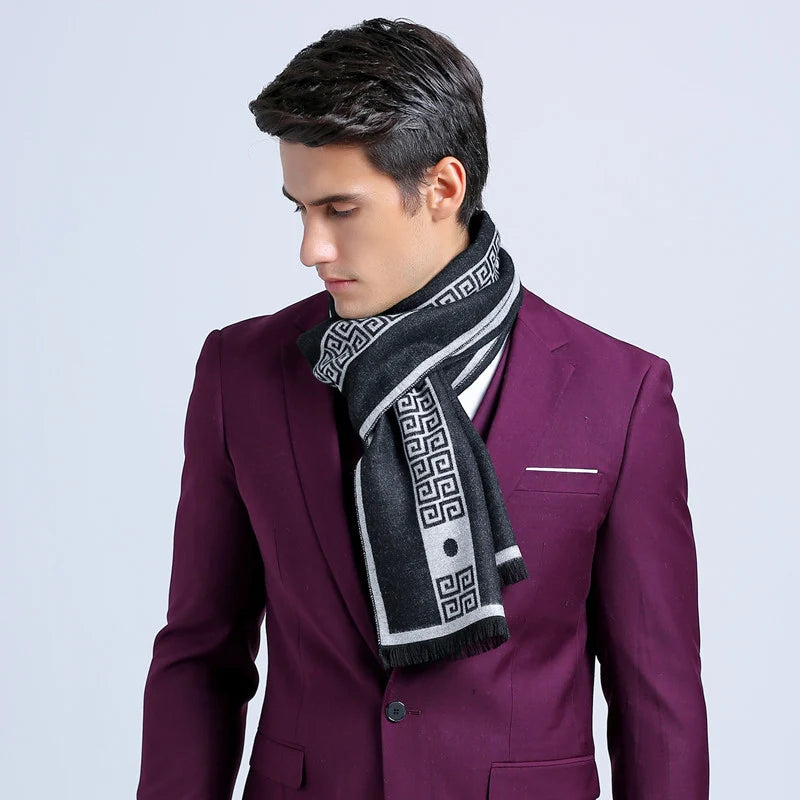 Luxury Unisex Silk Cashmere Business Scarf