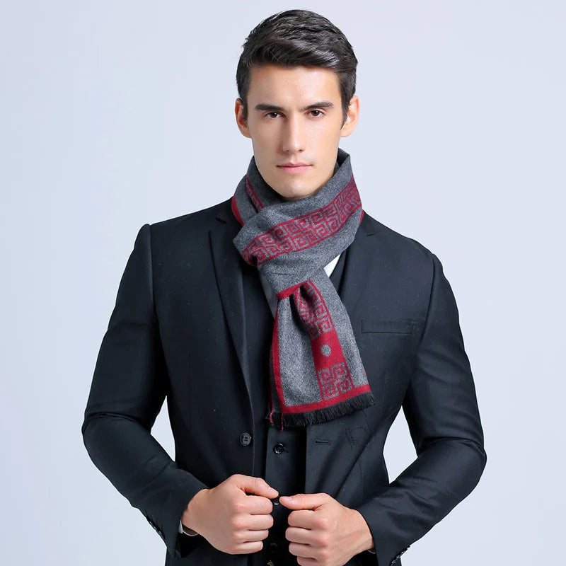 Luxury Unisex Silk Cashmere Business Scarf