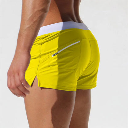 Men's Quick-Dry Swim Boxer Briefs | Breathable Athletic Swim Shorts