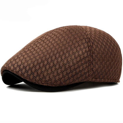 Men's Lightweight Summer Flat Cap | Breathable Mesh Cabbie Hat