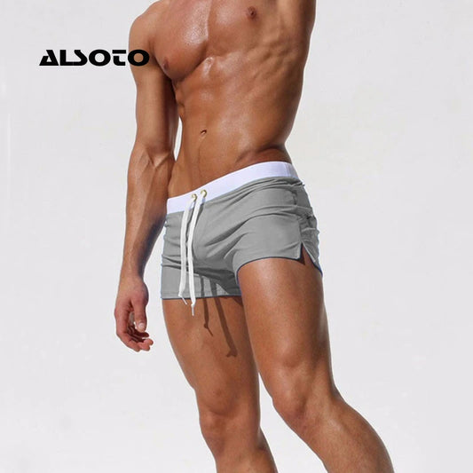 Men's Quick-Dry Swim Boxer Briefs | Breathable Athletic Swim Shorts