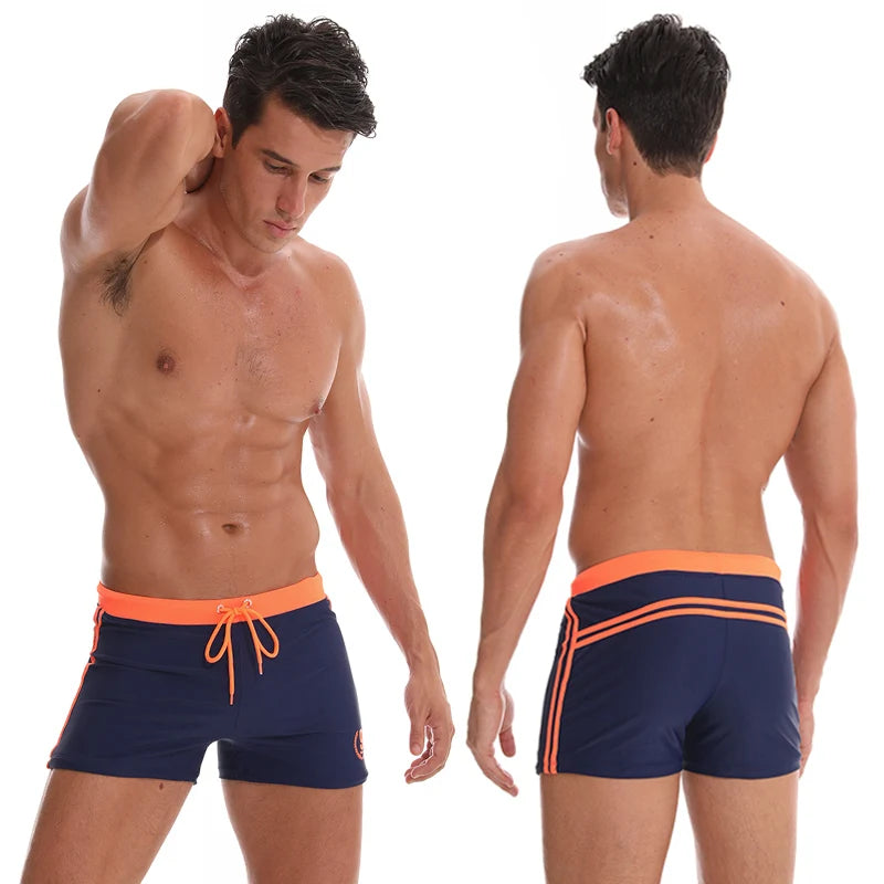 **Title:**   Men's Swimwear - Boxer Swim Trunks