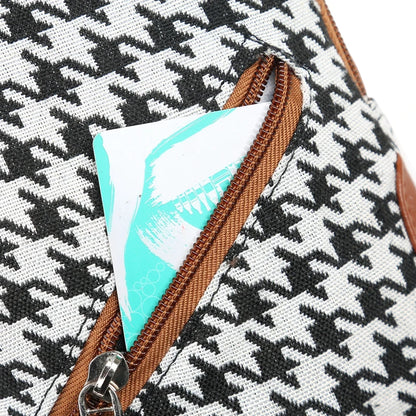 Luxury Houndstooth Crossbody Bag