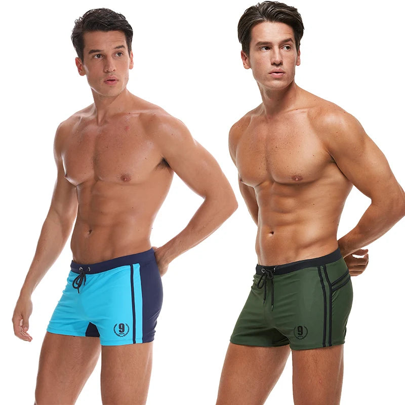 **Title:**   Men's Swimwear - Boxer Swim Trunks