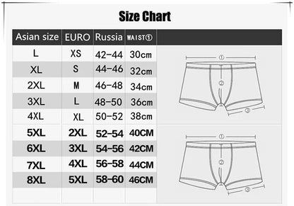 H1927 4-Pack Bamboo Fiber Men's Boxer Briefs | Sizes XL-8XL