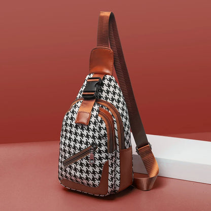 Luxury Houndstooth Crossbody Bag
