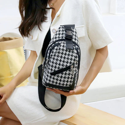 Luxury Houndstooth Crossbody Bag