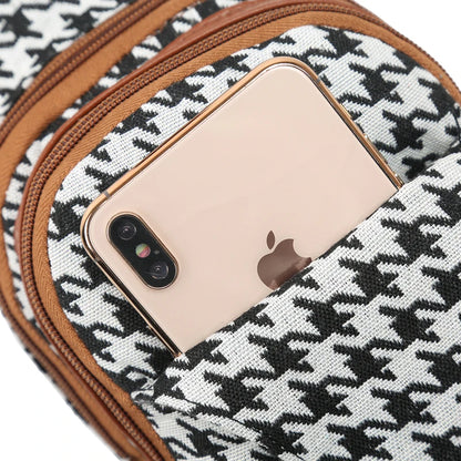 Luxury Houndstooth Crossbody Bag