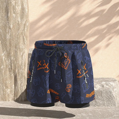 Men's Quick-Dry Rash Guard & Swim Trunks Set | Beach Swimwear