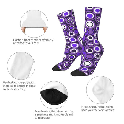 Modern Black & White Houndstooth Crew Socks for Men & Women