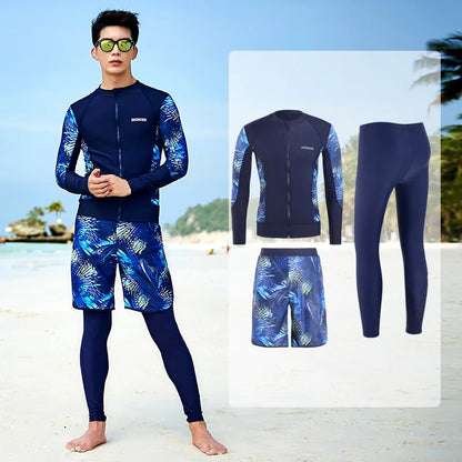 Men's 3-Piece Quick-Dry Rash Guard Swim Set