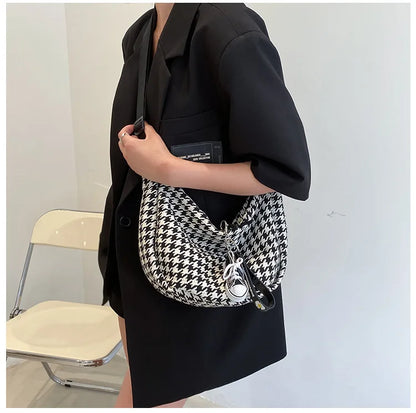 Classic Houndstooth Crossbody Bag
