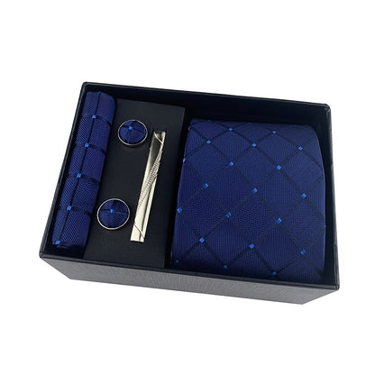 Men's Paisley 5-Piece Tie Gift Set with Pocket Square, Scarf, Cufflinks & Tie Clip
