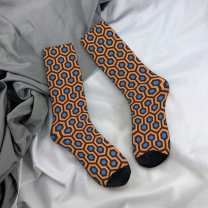Modern Black & White Houndstooth Crew Socks for Men & Women