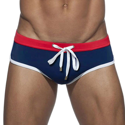 Men's Low-Rise Color Block Swim Briefs | Quick-Dry Swim Trunks