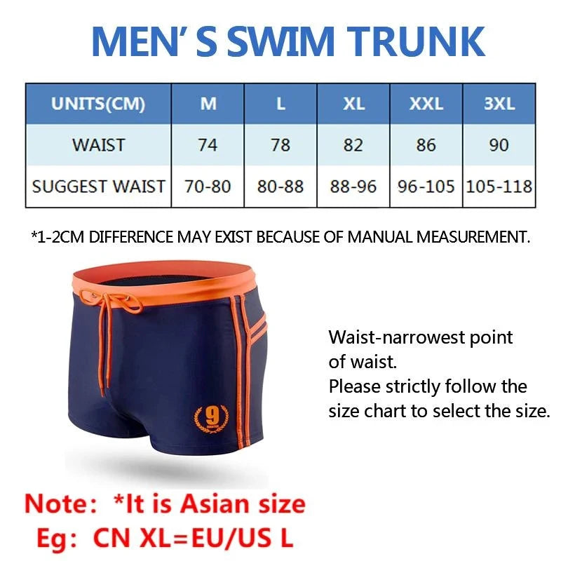 **Title:**   Men's Swimwear - Boxer Swim Trunks