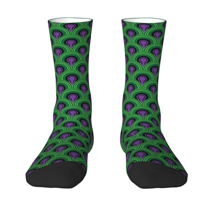 Modern Black & White Houndstooth Crew Socks for Men & Women