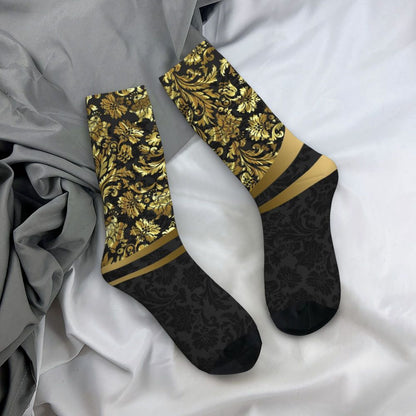 Modern Black & White Houndstooth Crew Socks for Men & Women