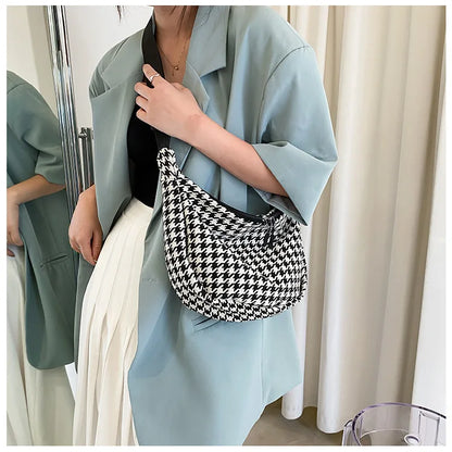 Classic Houndstooth Crossbody Bag