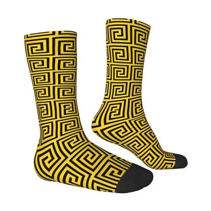 Modern Black & White Houndstooth Crew Socks for Men & Women