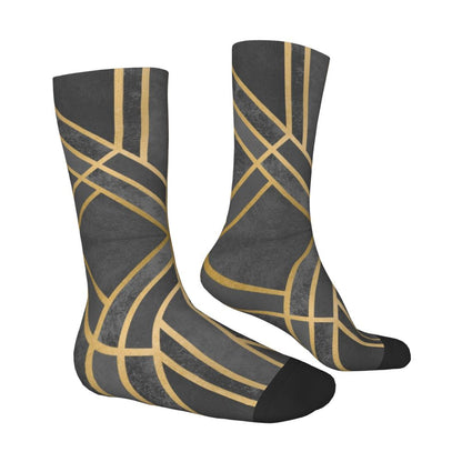 Modern Black & White Houndstooth Crew Socks for Men & Women