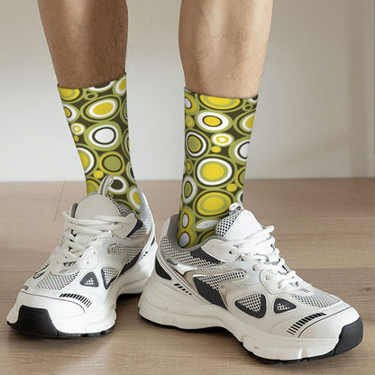 Modern Black & White Houndstooth Crew Socks for Men & Women