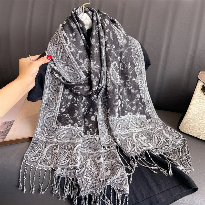 Thick Pashmina Tassel Shawl