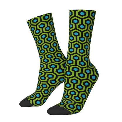 Modern Black & White Houndstooth Crew Socks for Men & Women