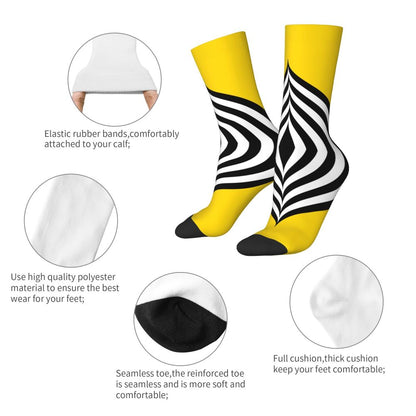 Modern Black & White Houndstooth Crew Socks for Men & Women