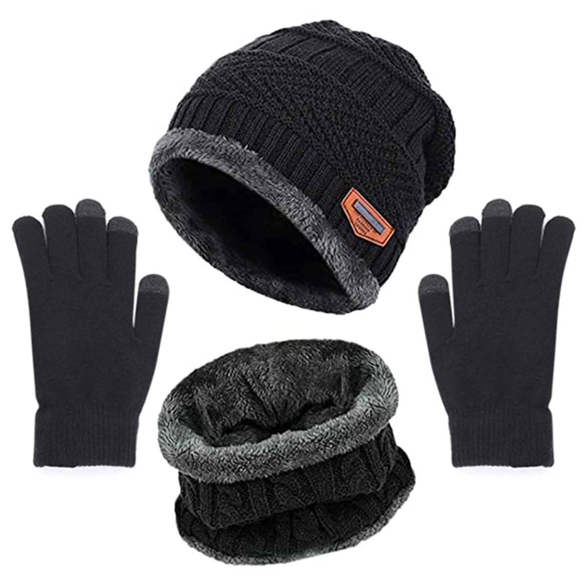 3-Piece Winter Hat, Scarf & Touchscreen Gloves Set | H1927