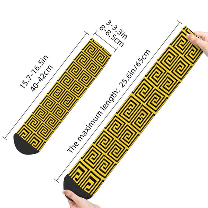 Modern Black & White Houndstooth Crew Socks for Men & Women