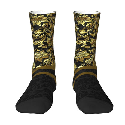 Modern Black & White Houndstooth Crew Socks for Men & Women