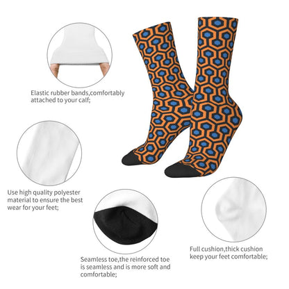 Modern Black & White Houndstooth Crew Socks for Men & Women