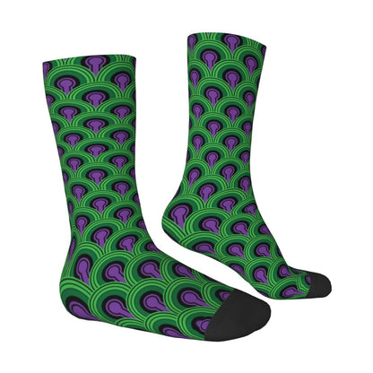 Modern Black & White Houndstooth Crew Socks for Men & Women