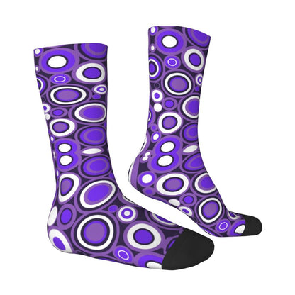 Modern Black & White Houndstooth Crew Socks for Men & Women
