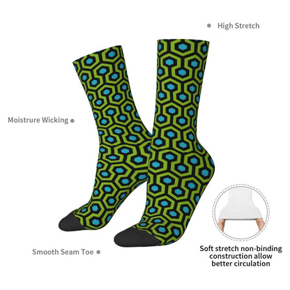 Modern Black & White Houndstooth Crew Socks for Men & Women