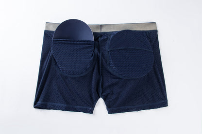 H1927 Mesh Padded Ice Silk Boxer Briefs