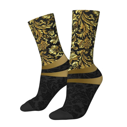Modern Black & White Houndstooth Crew Socks for Men & Women