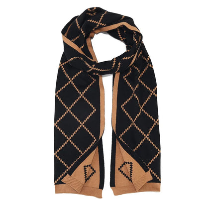 Unisex Premium Wool Winter 3-Piece Set | Plaid Knit Beanie, Scarf & Touchscreen Gloves