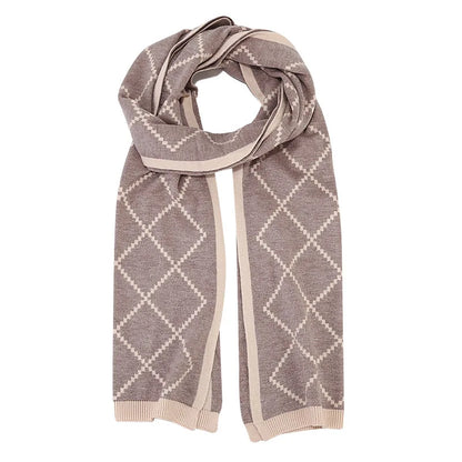 Unisex Premium Wool Winter 3-Piece Set | Plaid Knit Beanie, Scarf & Touchscreen Gloves