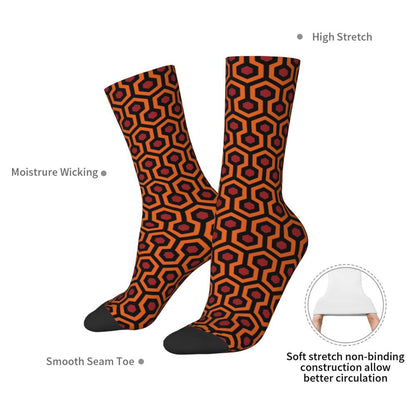 Modern Black & White Houndstooth Crew Socks for Men & Women