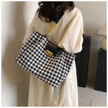 Large Houndstooth Tote Bag