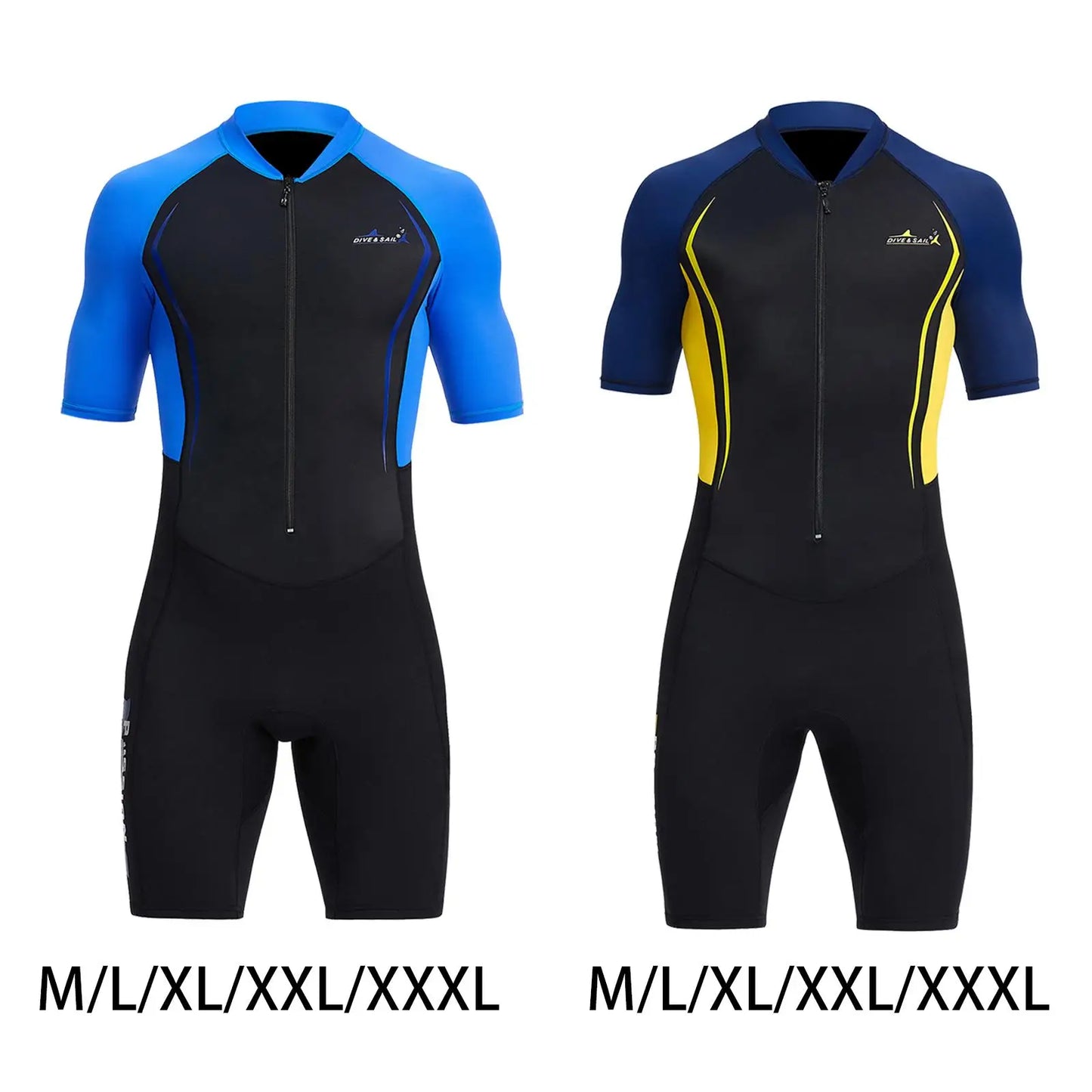 **Title:**  
Men's Shorty Wetsuit - Sun Protective Short Sleeve Full Body Suit