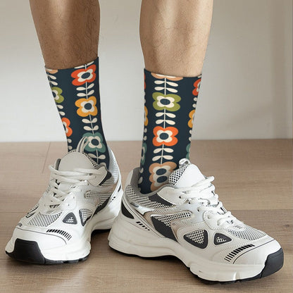 Modern Black & White Houndstooth Crew Socks for Men & Women
