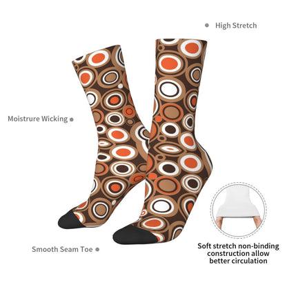 Modern Black & White Houndstooth Crew Socks for Men & Women