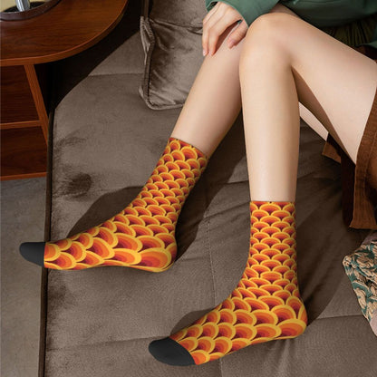 Modern Black & White Houndstooth Crew Socks for Men & Women