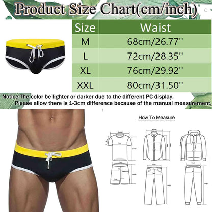 Men's Low-Rise Color Block Swim Briefs | Quick-Dry Swim Trunks