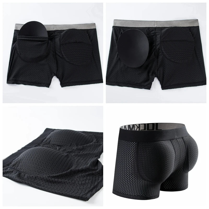 Mesh Padded Ice Silk Boxer Briefs